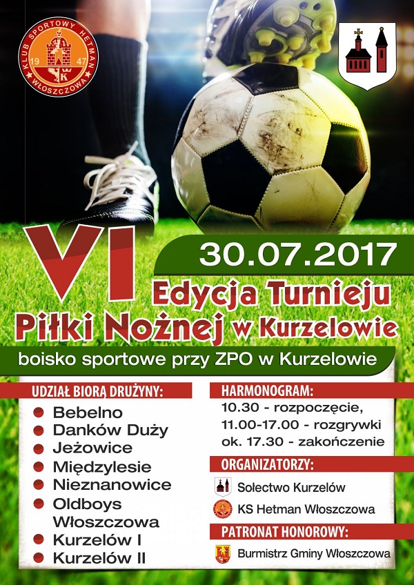 PLAKAT VI TURNIEJ PIŁKI NOŻNEJ - KURZELOW 2017